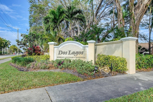 view of community sign