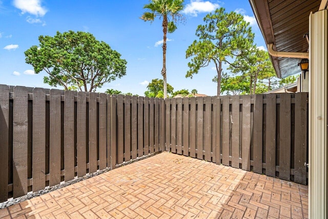 view of patio featuring radiator