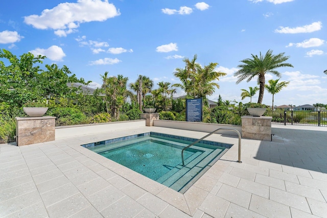 view of pool featuring a patio