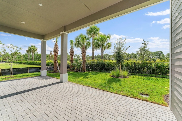 view of patio featuring a fenced backyard