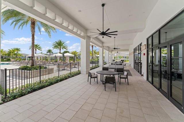 view of patio / terrace featuring ceiling fan