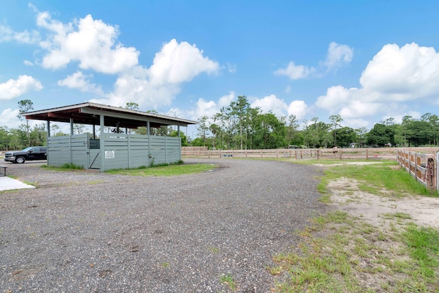 exterior space featuring a rural view