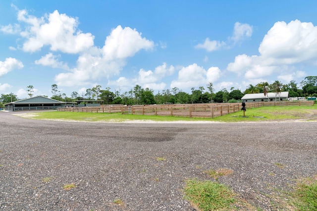 view of street with a rural view