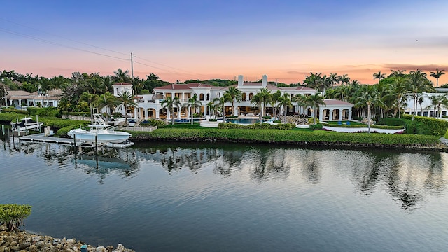 view of water feature featuring a boat dock