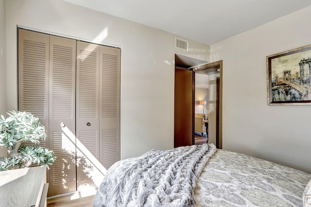 bedroom featuring a closet