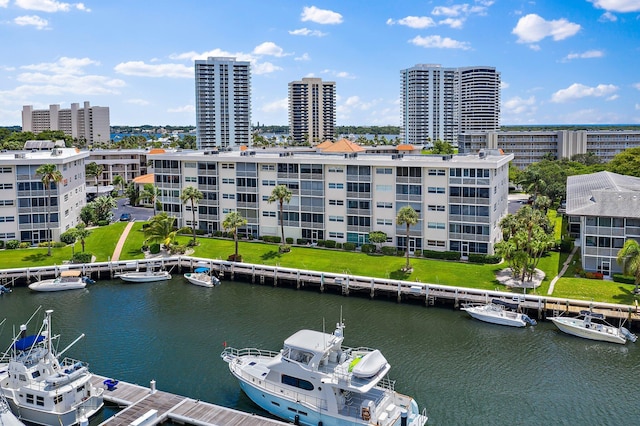 exterior space with a dock