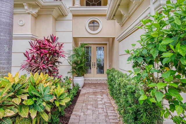 doorway to property with french doors