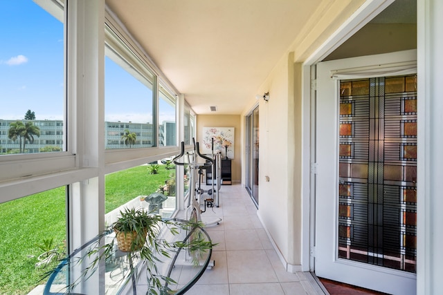 view of unfurnished sunroom