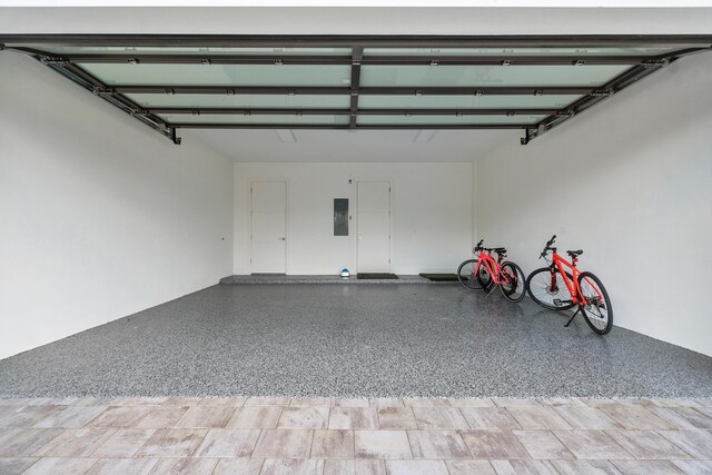 garage with electric panel