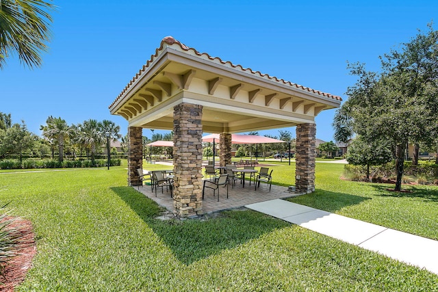 exterior space featuring a gazebo