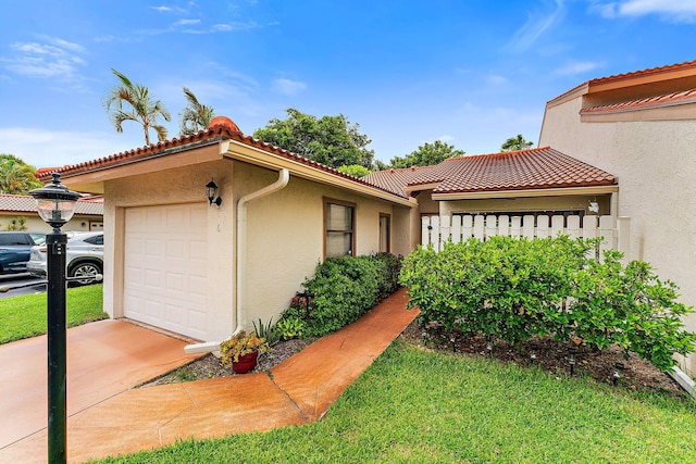 view of home's exterior featuring a garage