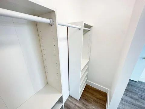 spacious closet with hardwood / wood-style flooring