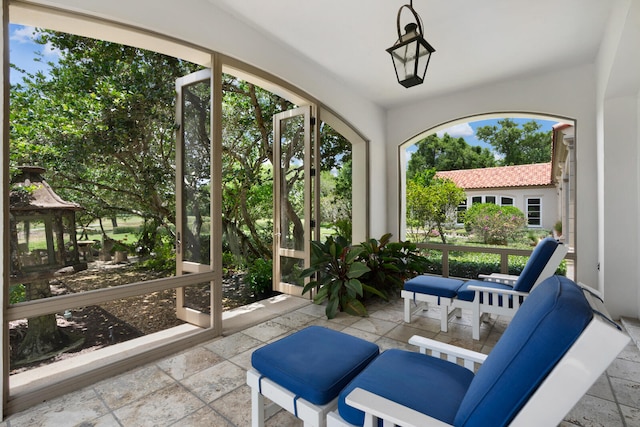 view of sunroom