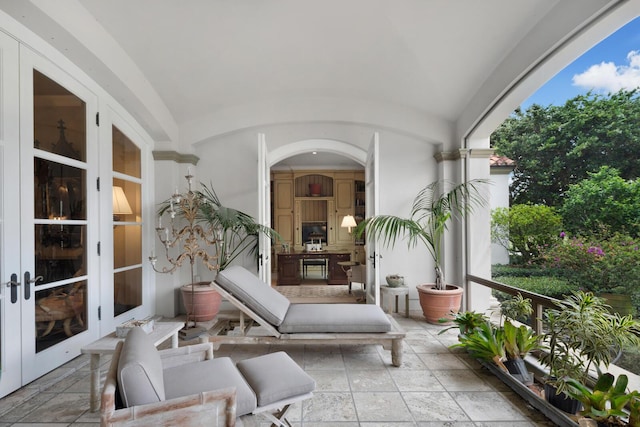 view of patio / terrace featuring french doors