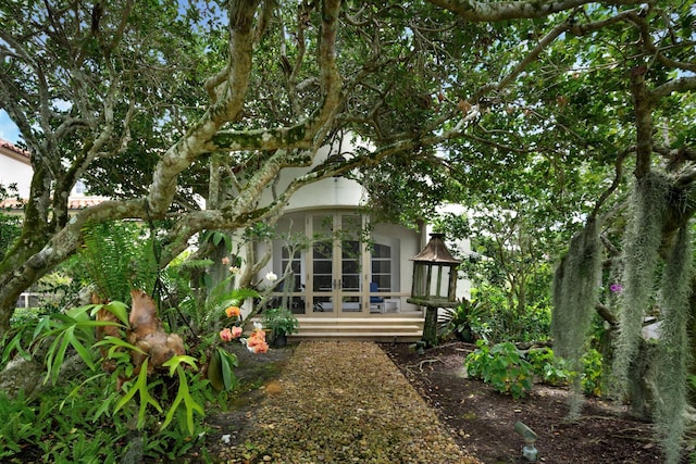 exterior space featuring french doors