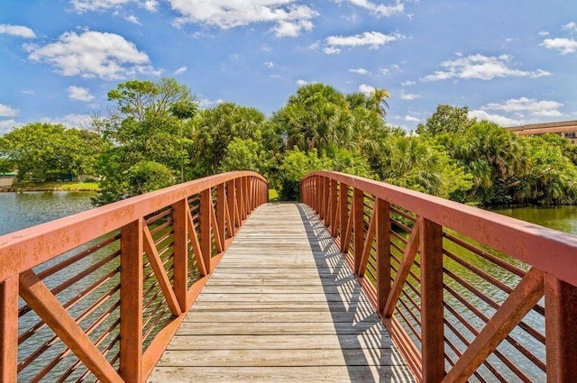 view of property's community with a water view