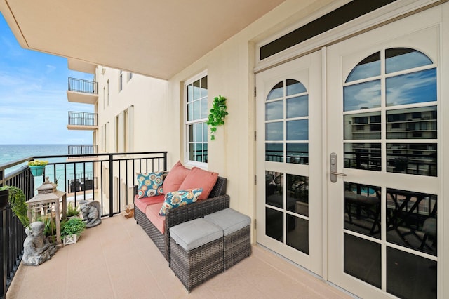 balcony with a water view