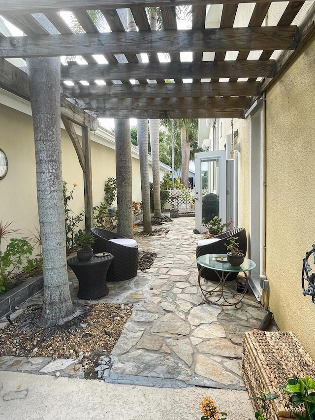 view of patio with a pergola