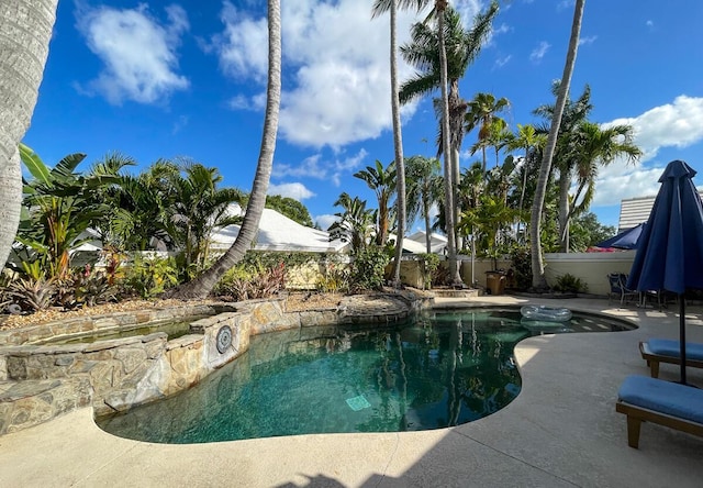 view of pool with a patio