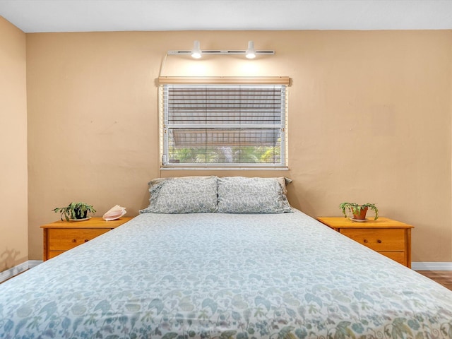 bedroom featuring wood-type flooring