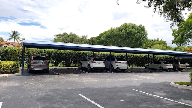 view of parking with a carport