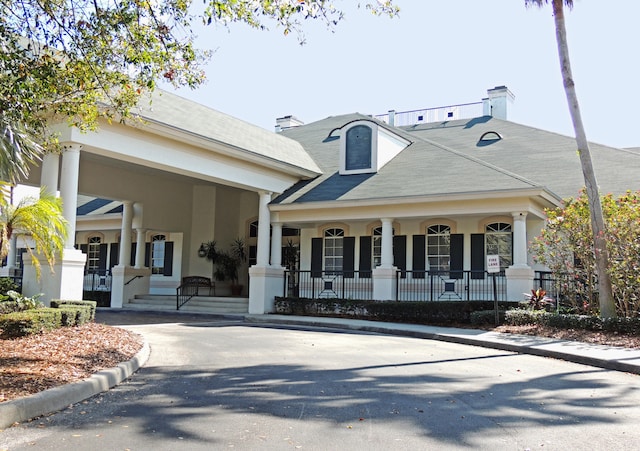 view of front of property with a porch