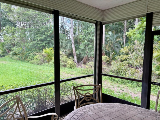 view of unfurnished sunroom