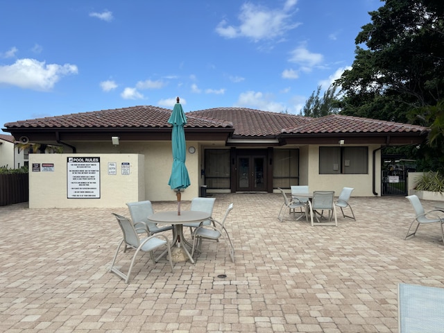 view of patio featuring french doors