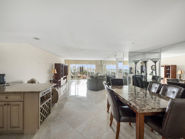 dining room with light tile patterned floors