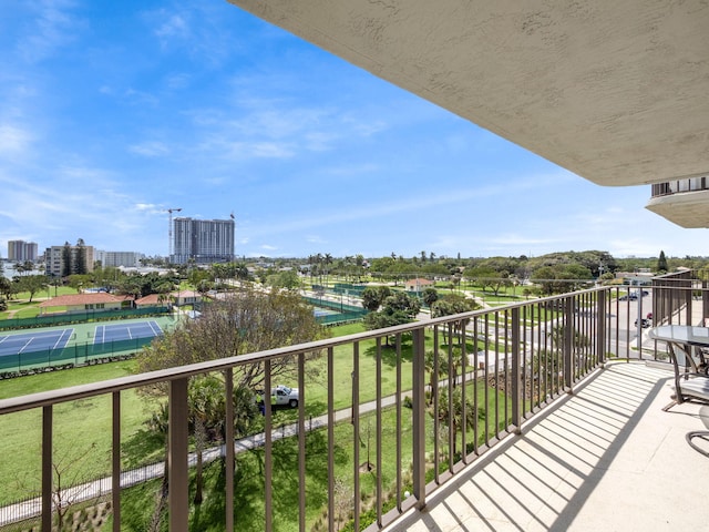 balcony with a city view