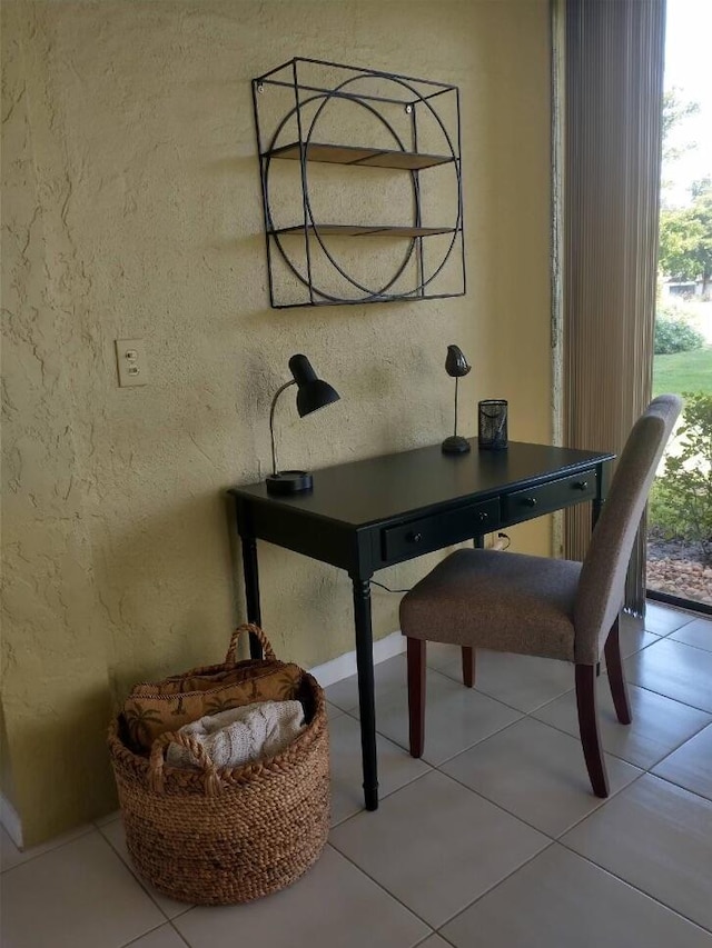 dining area with tile patterned floors