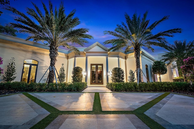 view of front of property featuring french doors