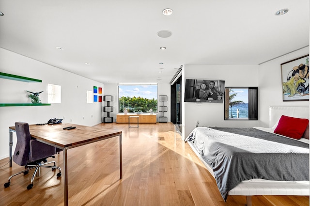 bedroom featuring light hardwood / wood-style floors