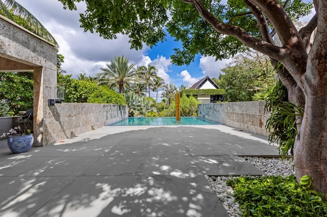 view of pool featuring a patio