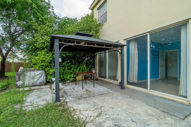 view of patio with a gazebo