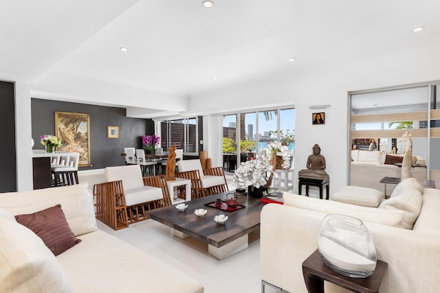 living room with plenty of natural light