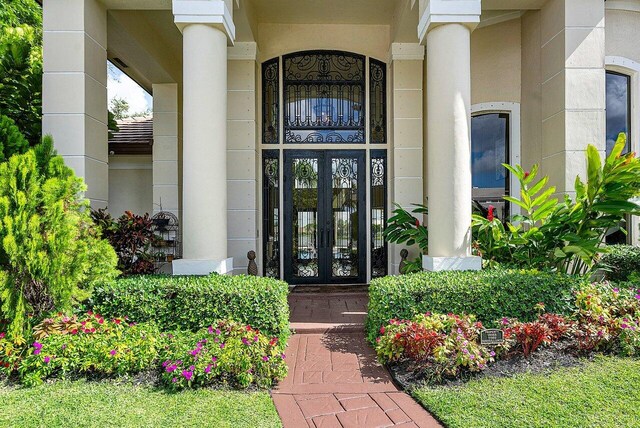 doorway to property with french doors