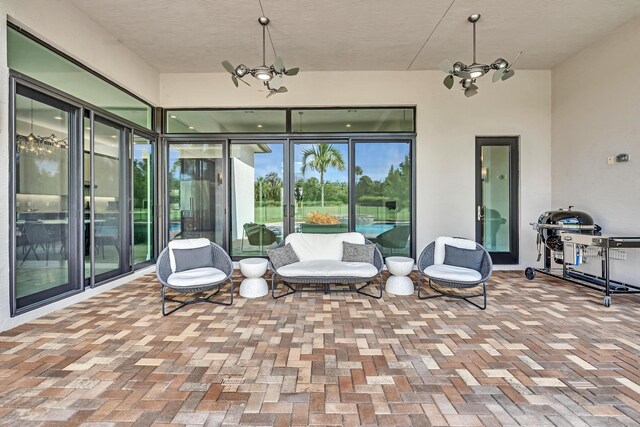 view of patio / terrace with ceiling fan