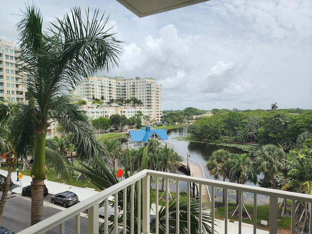 balcony with a water view