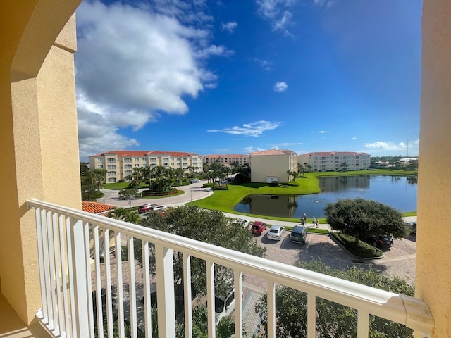 balcony with a water view