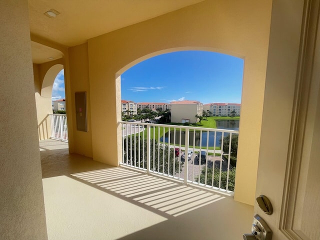 balcony with a water view