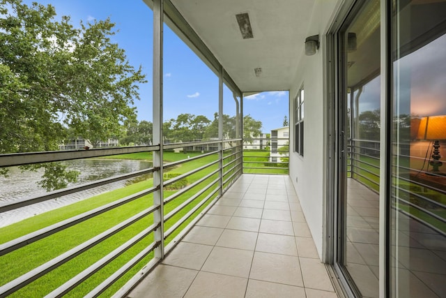 balcony with a water view