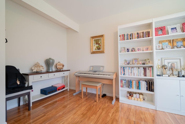 miscellaneous room with light wood-type flooring