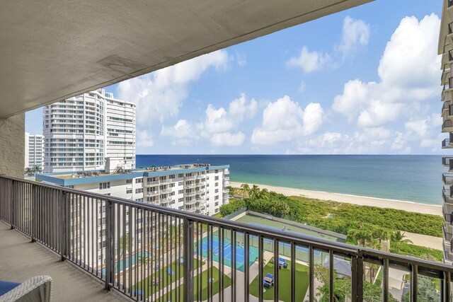 balcony with a water view