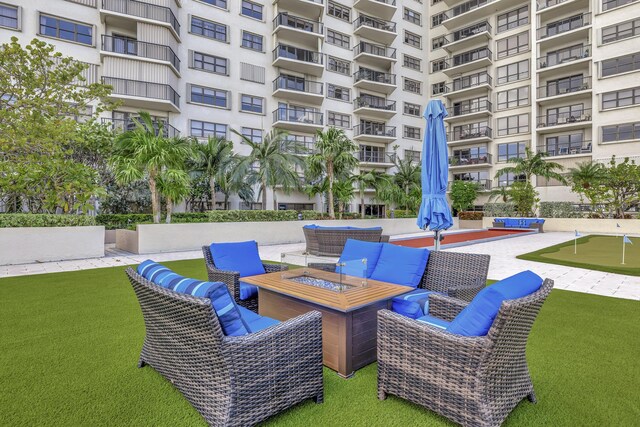 view of patio / terrace featuring a balcony and an outdoor hangout area