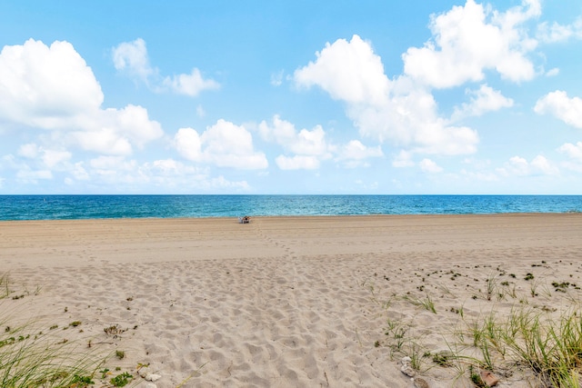 property view of water featuring a view of the beach