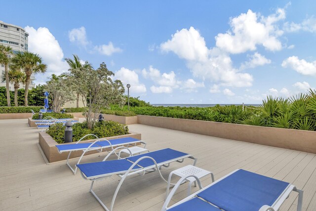 view of patio with a wooden deck