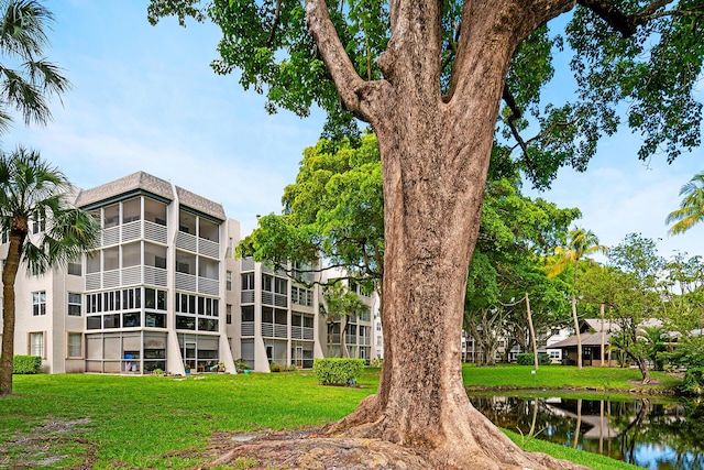 view of property with a water view