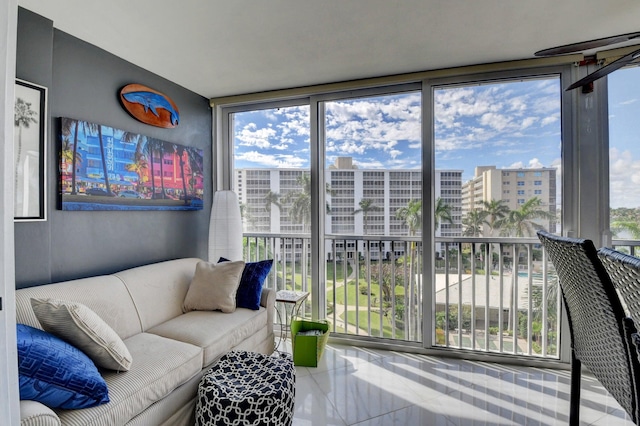 sunroom with a healthy amount of sunlight