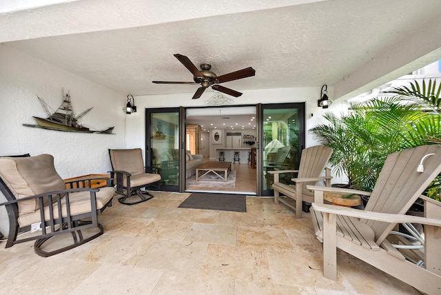 view of patio / terrace with ceiling fan